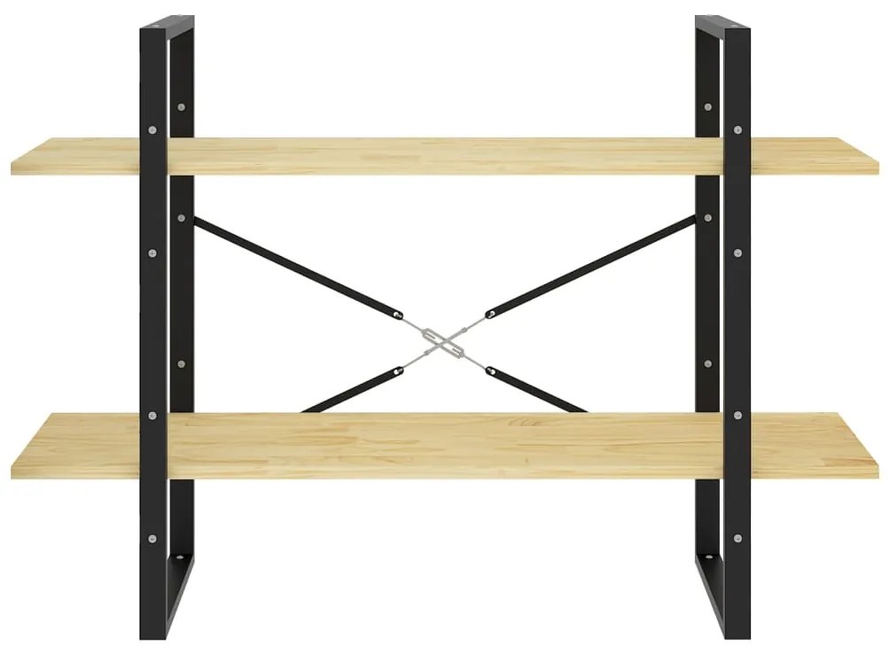Estante com 2 prateleiras 100x30x70 cm pinho maciço castanho