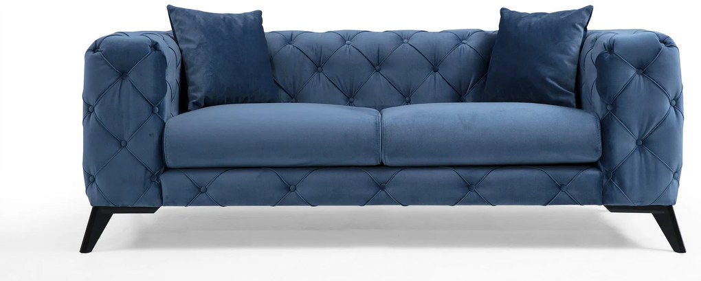 Sofá de 2 Lugares Como – Azul – 197x73x90 cm