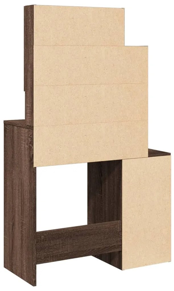 Toucador com armário 80x35x132 cm cor carvalho castanho