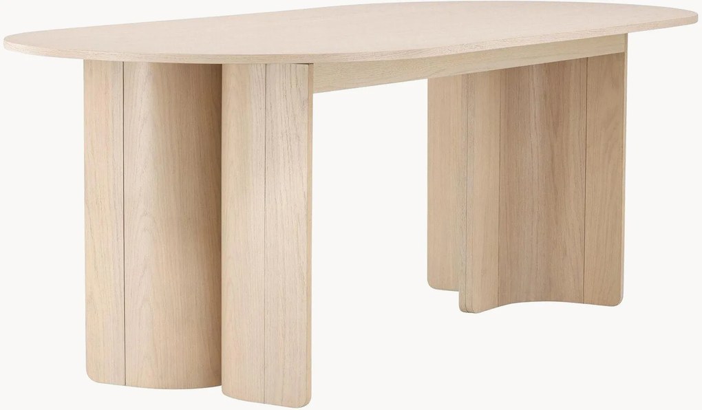 Mesa de jantar oval com aspeto de madeira Tyresö, 220 x 100 cm