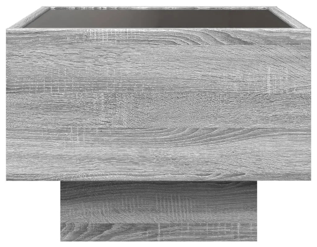 Mesa de cabeceira c/ LED Infinity 40x40x30 cm cinzento sonoma