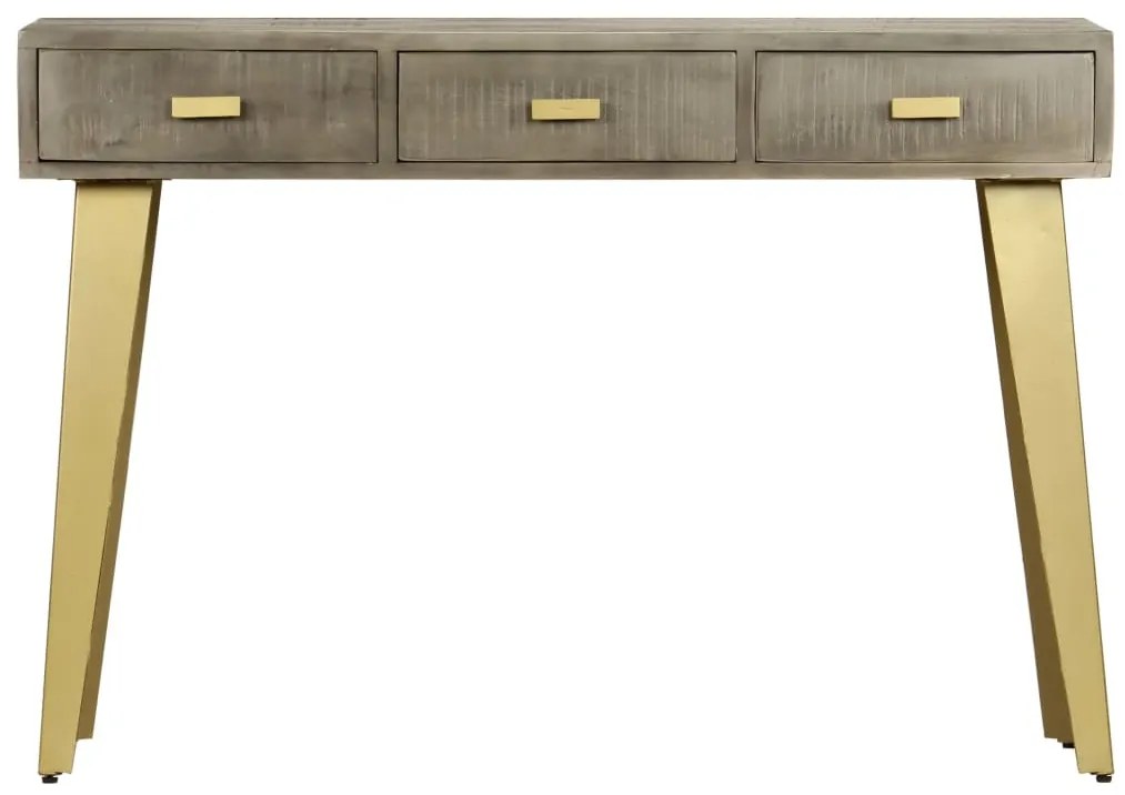 Mesa consola 110x35x76cm mangueira mangueira cinzento c/ bronze