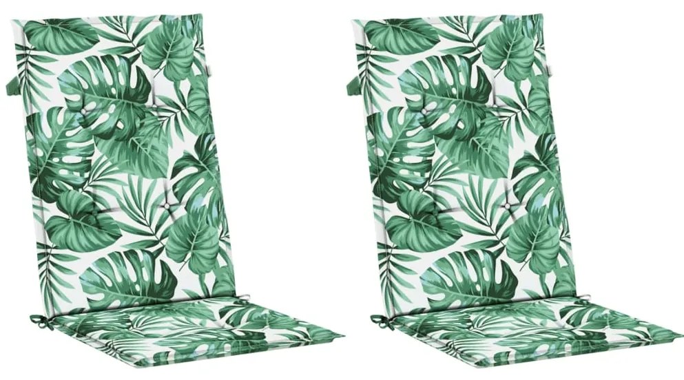Almofadões cadeira de encosto alto 2 pcs tecido folhas