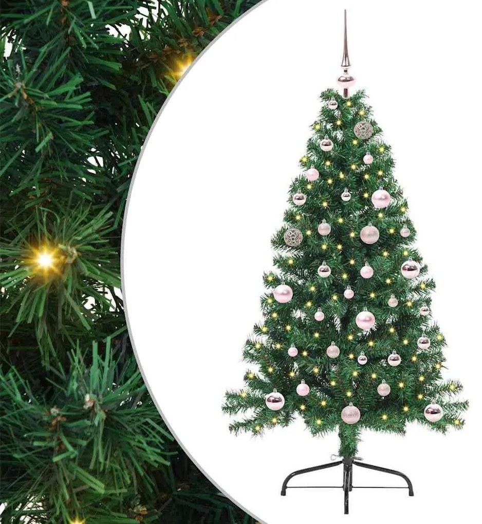 vidaXL Árvore de Natal Artificial Pré-iluminada Verde 150 cm PVC