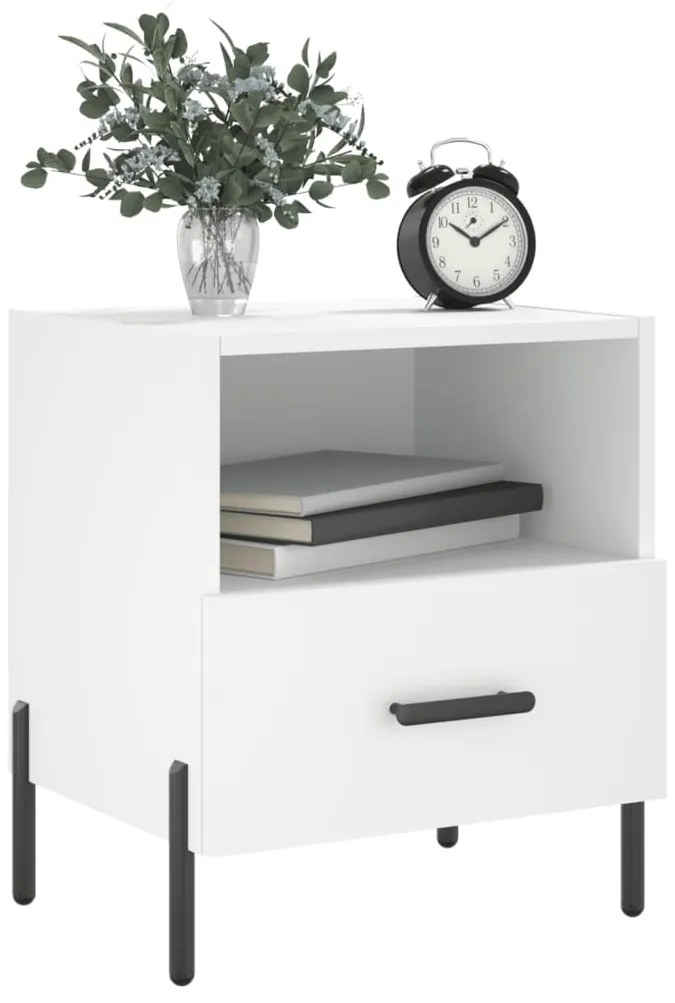 Mesas de cabeceira 2 pcs 40x35x47,5 cm deriv. de madeira branco