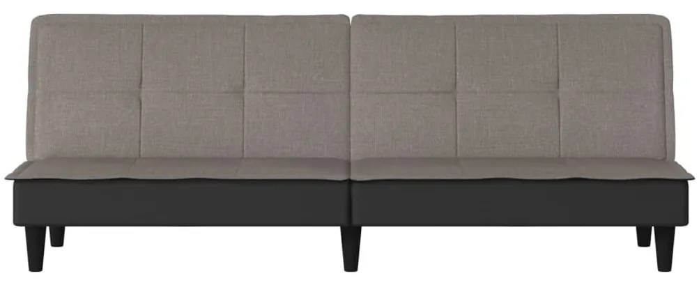 Sofá-cama tecido cinzento-acastanhado