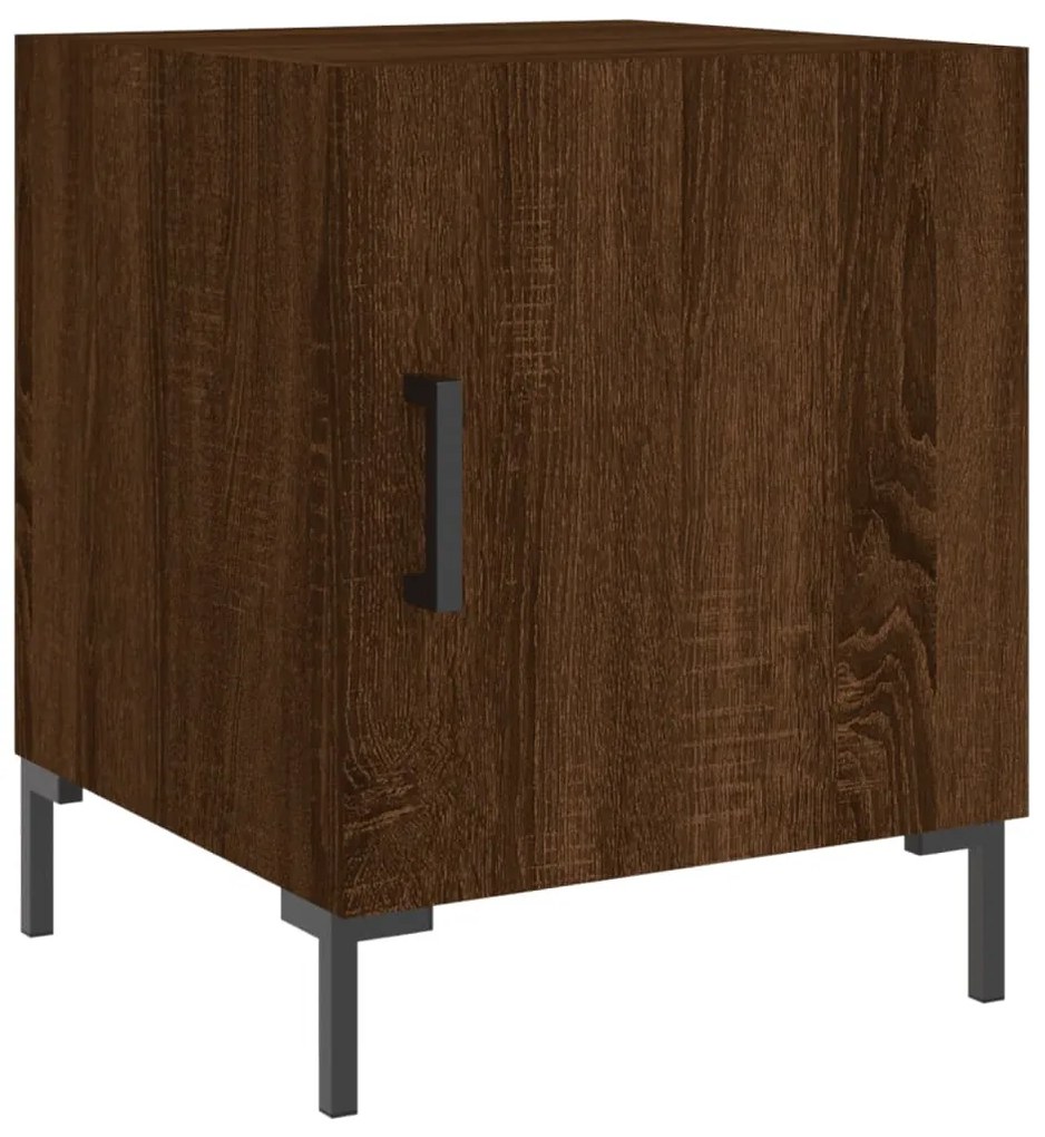 Mesa cabeceira 2pcs 40x40x50cm deriv. madeira carvalho castanho