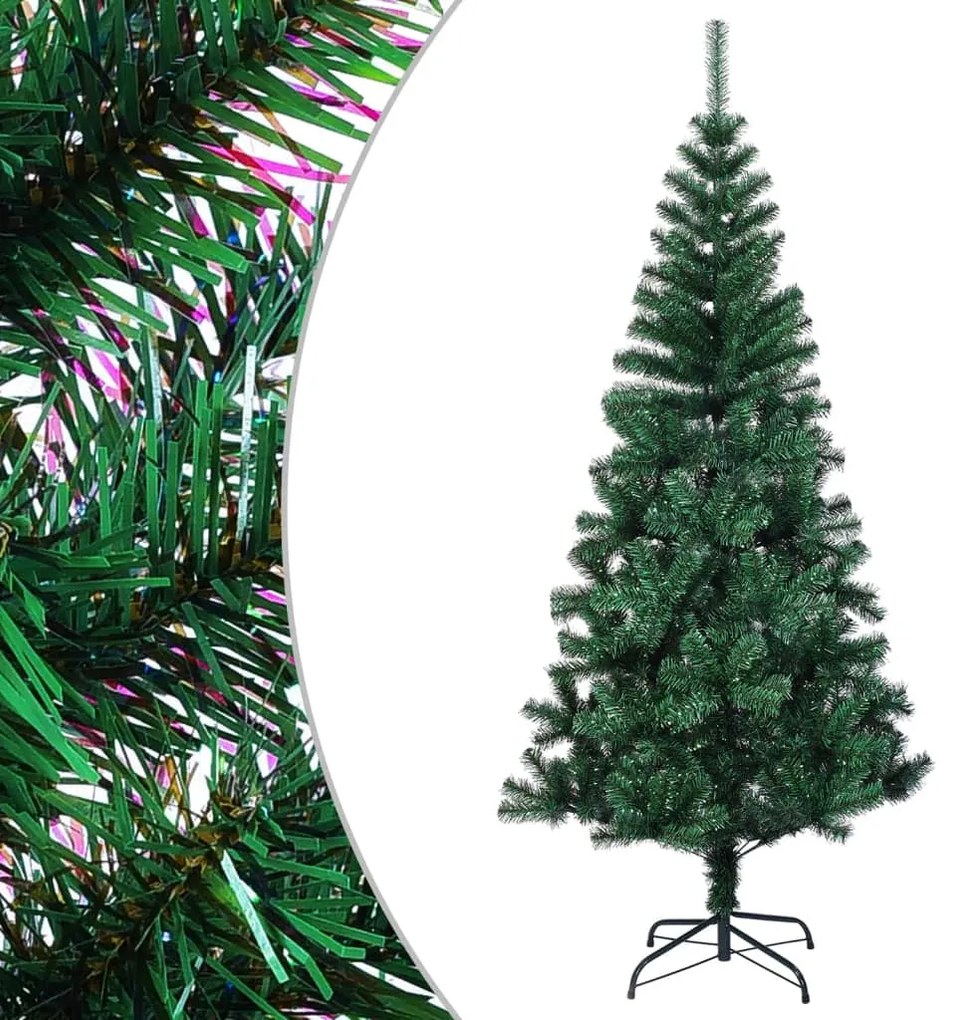 344640 vidaXL Árvore Natal artificial c/ pontas iridescentes 180 cm PVC verde