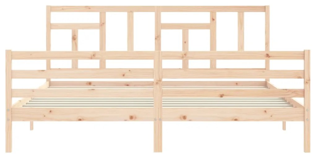 Estrutura de cama com cabeceira 200x200 cm madeira maciça