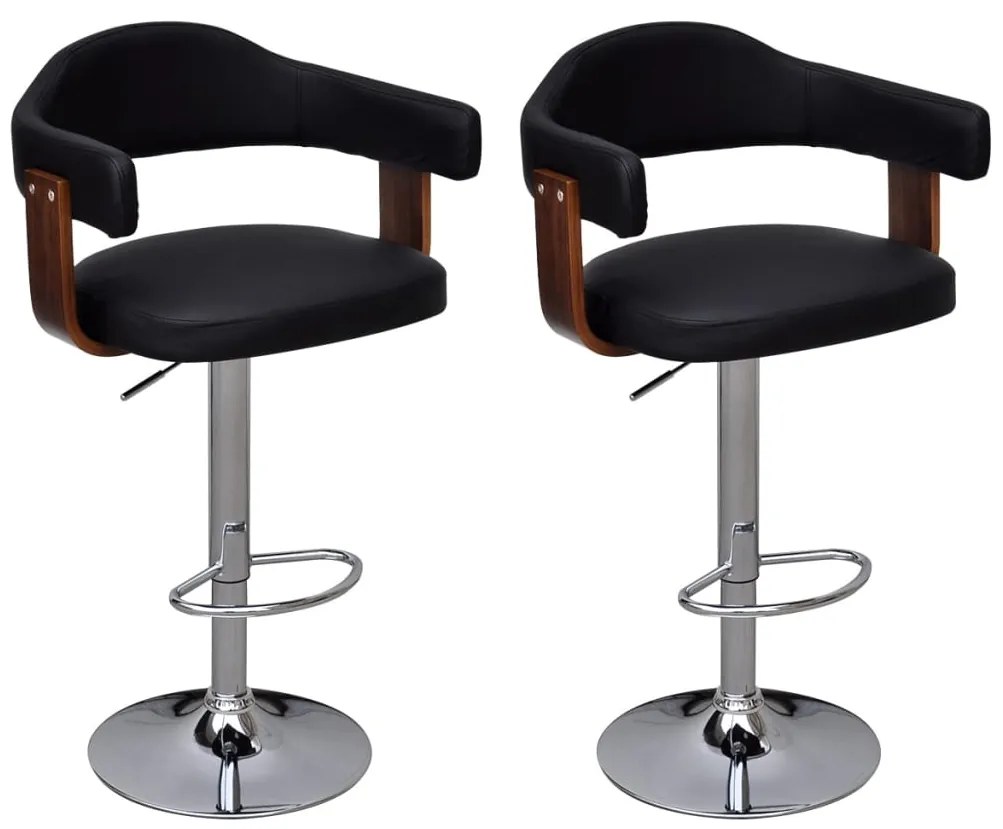 Bancos de bar 2 pcs madeira curvada