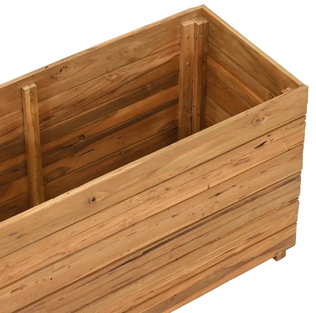 Vaso/floreira 100x40x55 cm madeira de teca reciclada e aço