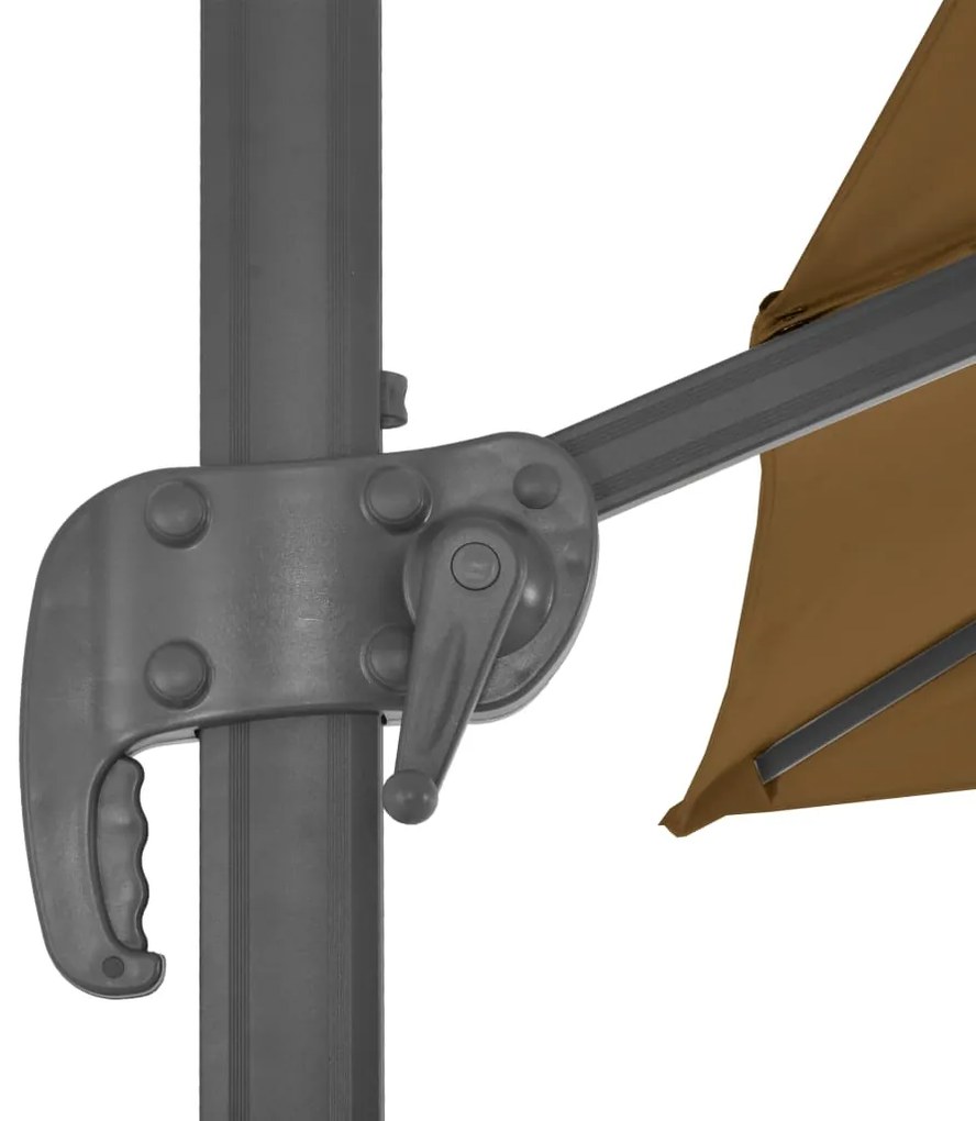 Guarda-sol cantilever c/ poste alumínio cinzento-acastanhado