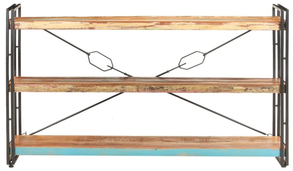 Estante c/ 3 prateleiras 140x30x80cm madeira recuperada maciça
