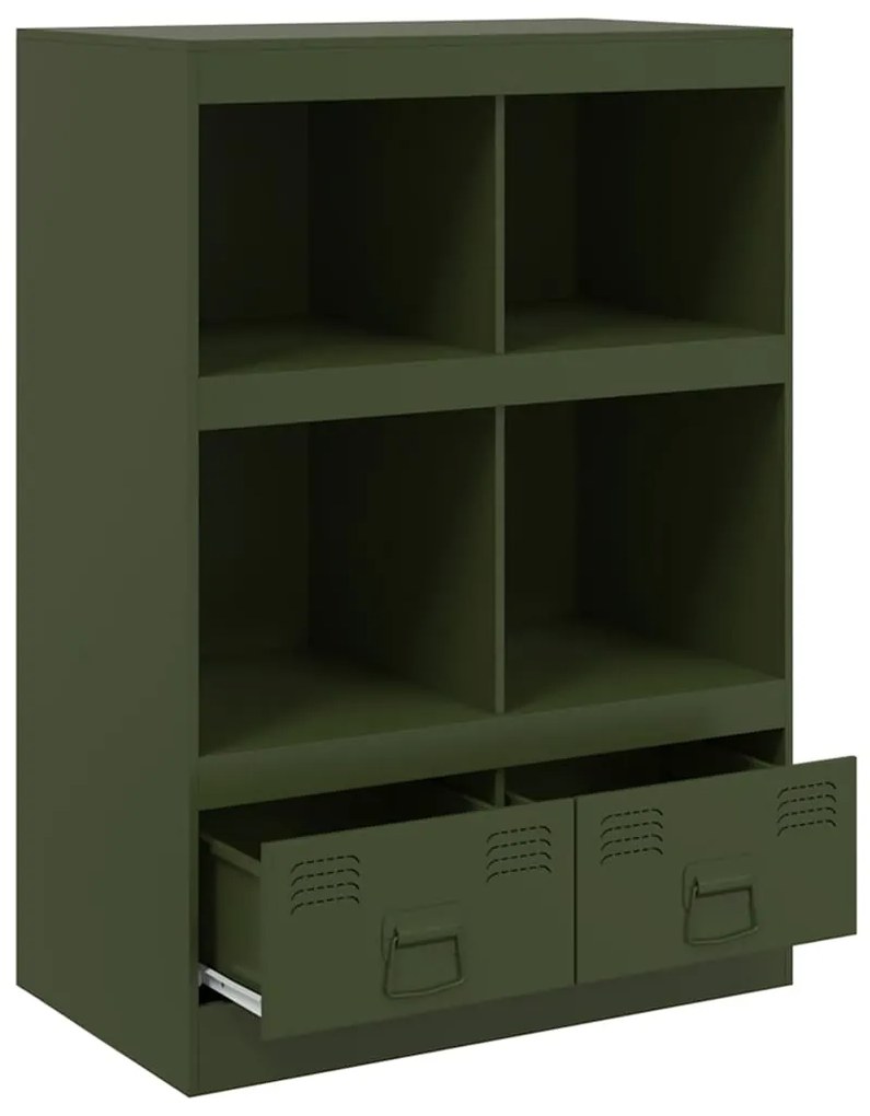 Aparador alto 67x39x95 cm aço verde azeitona