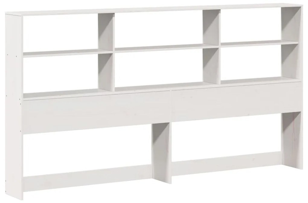 Cama com estante sem colchão 200x200 cm pinho maciço branco