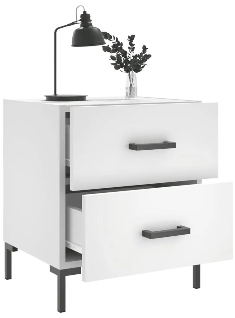Mesa de cabeceira 40x35x47,5 cm derivados de madeira branco