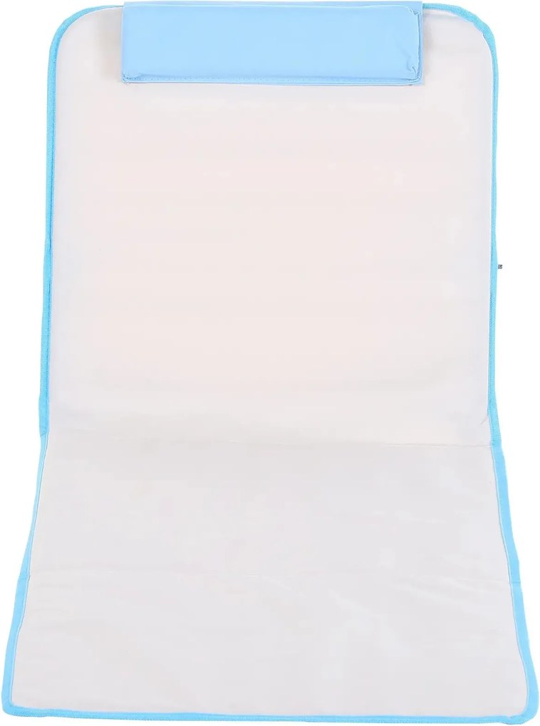 Conjunto de 2 Esteiras de Praia com Encosto Reclinável em 5 Níveis Bolsa de Transporte e Apoio de Cabeça 48x134x36-45 cm Branco Creme
