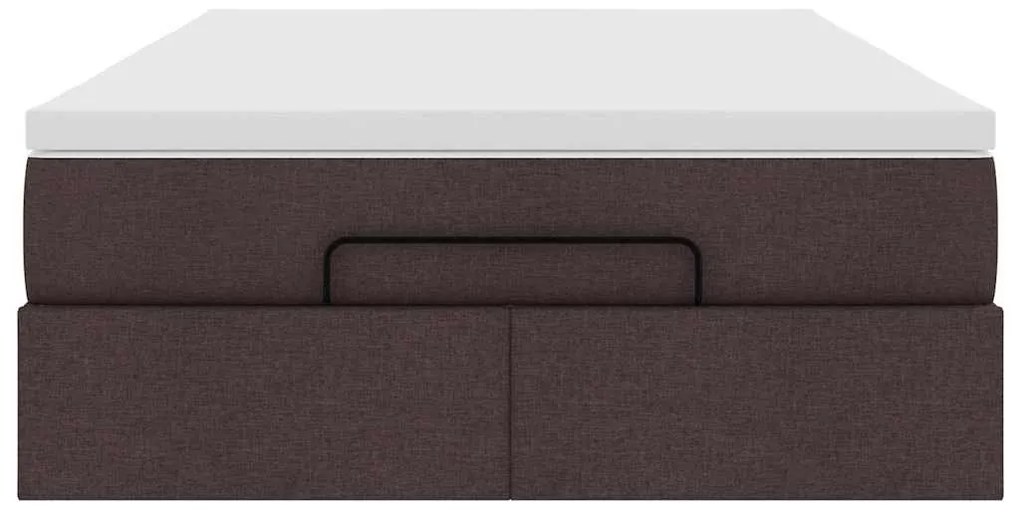 Estrutura de cama otomana com colchão 120x190cm castanho escuro