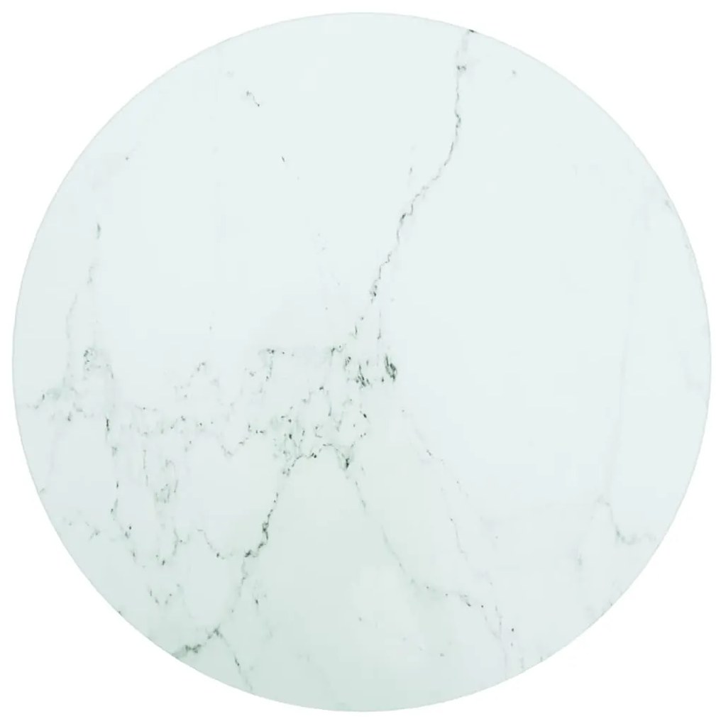 Tampo mesa Ø40x0,8 cm vidro temperado design mármore branco