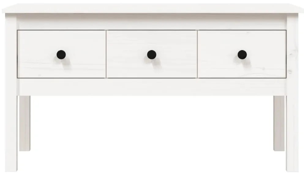 Mesa de centro 102x49x55 cm pinho maciço branco