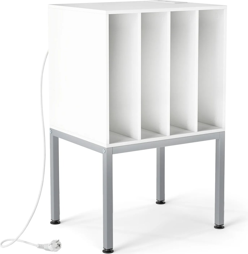 Suporte para Gira-Discos, 50 x 40 x 81 cm, Estação de Carregamento Integrada, Branco