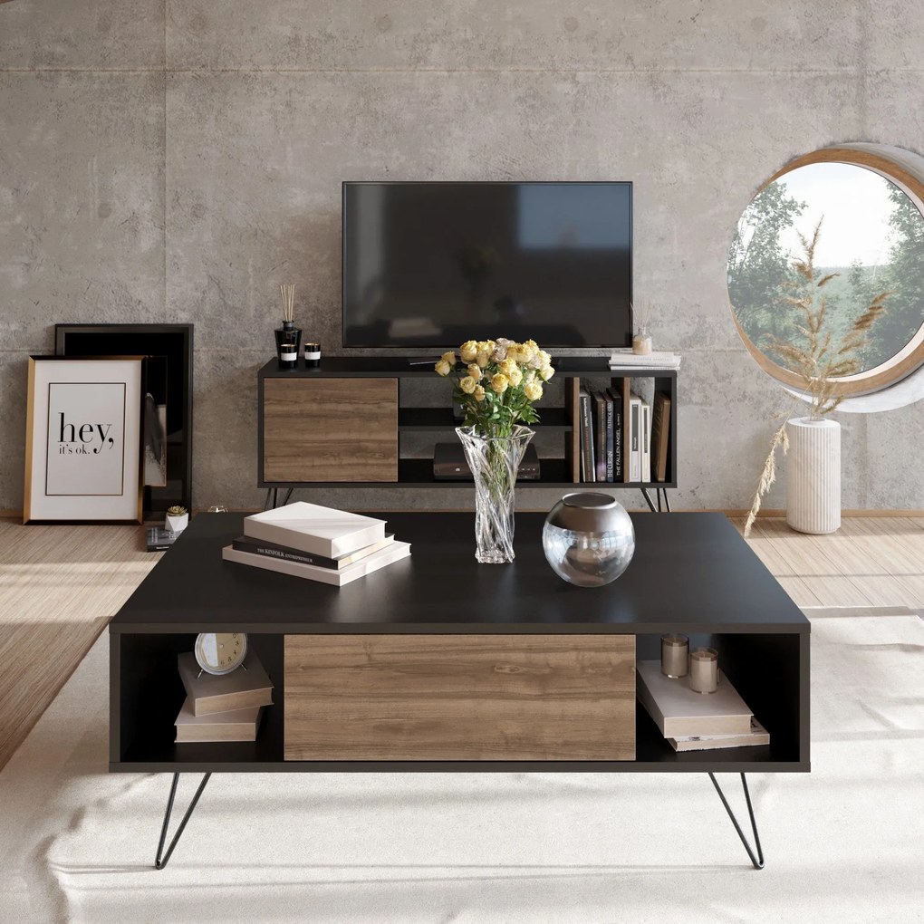 Mesa de Centro Mistico – Preto Nogueira – 120x45,6x60 cm