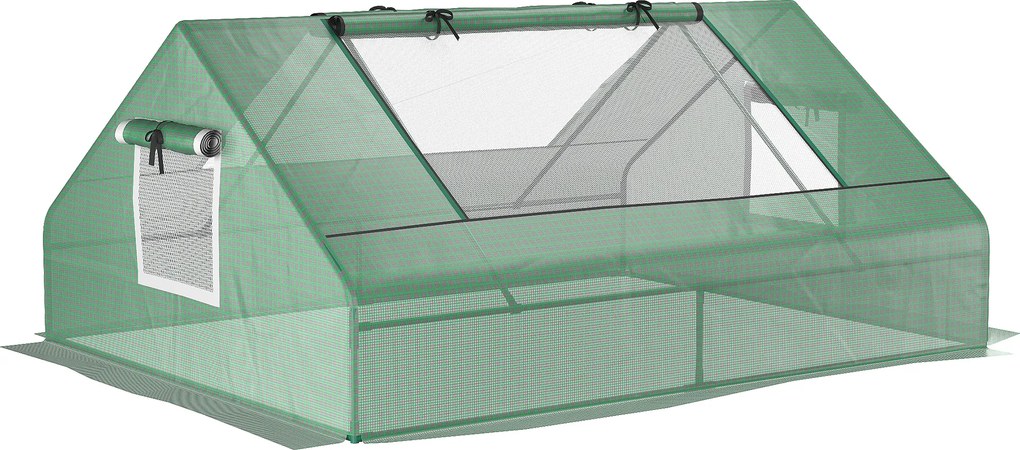 Outsunny Estufa Pequena para Cultivo com 2 Portas 2 Janelas Estrutura de Aço e Cobertura PE Anti-UV 180x140x80 cm Verde | Aosom Portugal