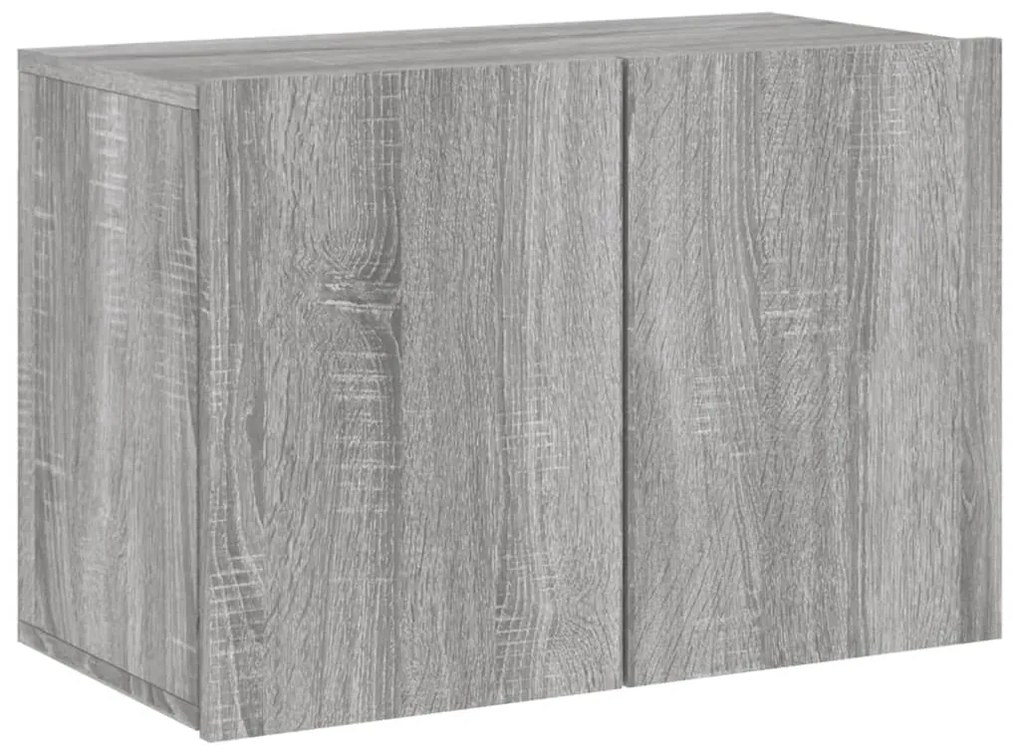 6 pcs móveis de parede p/ TV derivados de madeira cinza sonoma