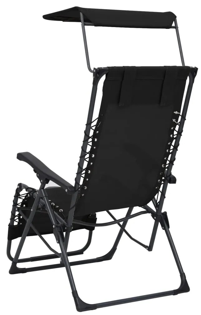 Cadeiras de pátio dobráveis 2 pcs textilene preto