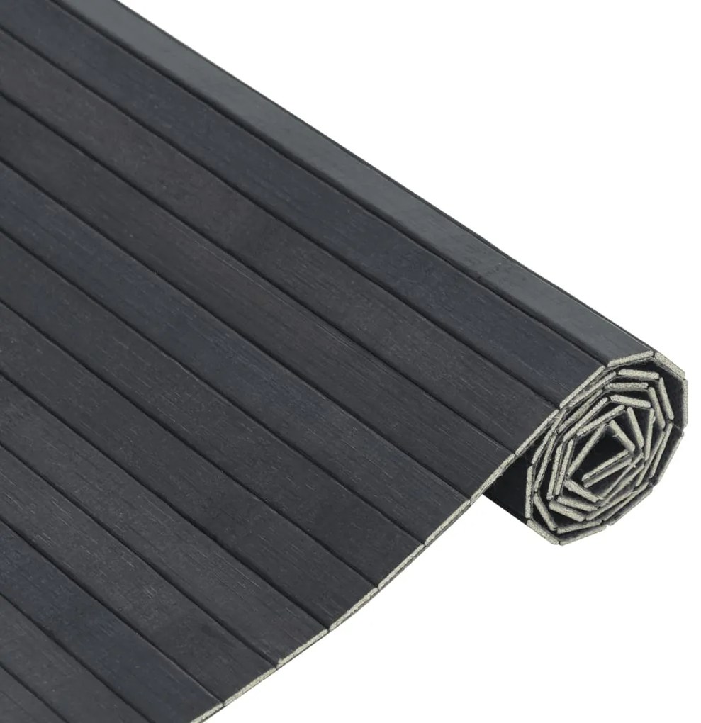 Tapete retangular 100x200 cm bambu cinzento