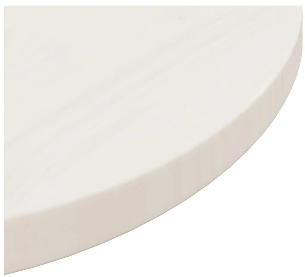 Tampo de mesa pinho maciço Ø50x2,5 cm branco