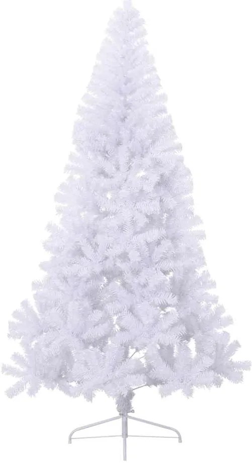 Meia árvore de Natal artificial com suporte 180 cm PVC branco