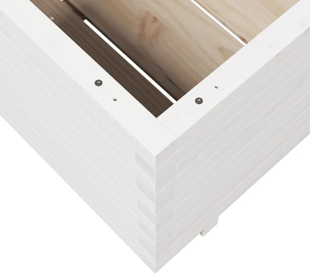 Vaso/floreira de jardim 90x90x49,5 cm pinho maciço branco