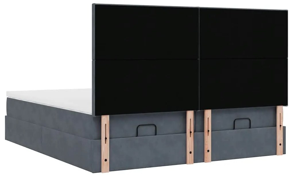 Estrutura cama otomana colchões 160x200 cm cinzento escuro