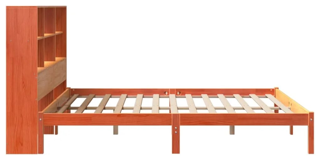 Cama com estante sem colchão 200x200 cm pinho maciço