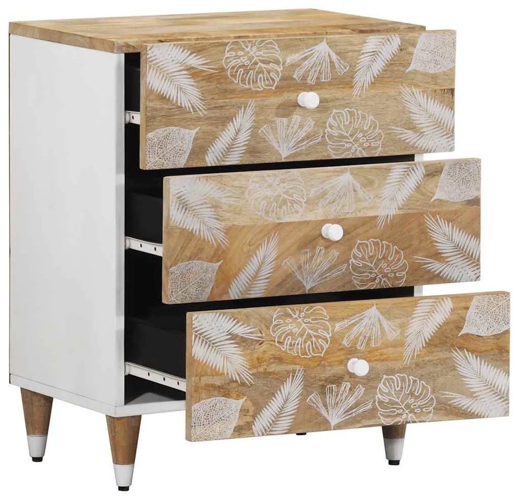 Mesa de cabeceira 50x33x60 cm madeira de mangueira maciça