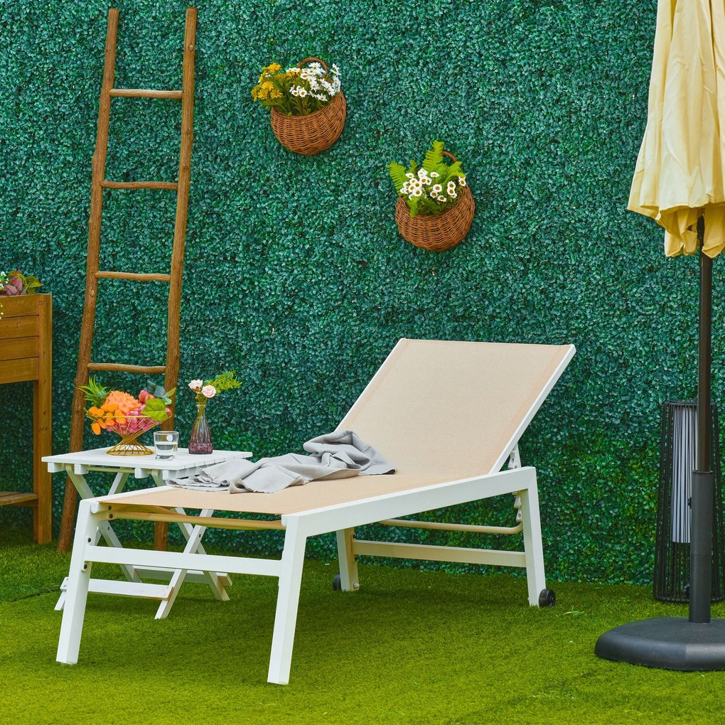 Espreguiçadeira de Jardim Multiposições com Encosto Reclinável 5 Posiç