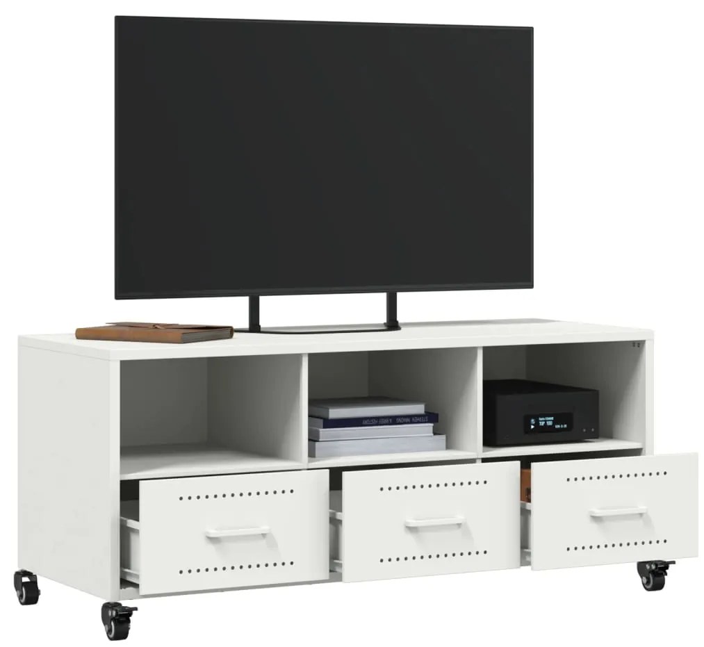 Móvel de TV 100,5x39x43,5 cm aço branco