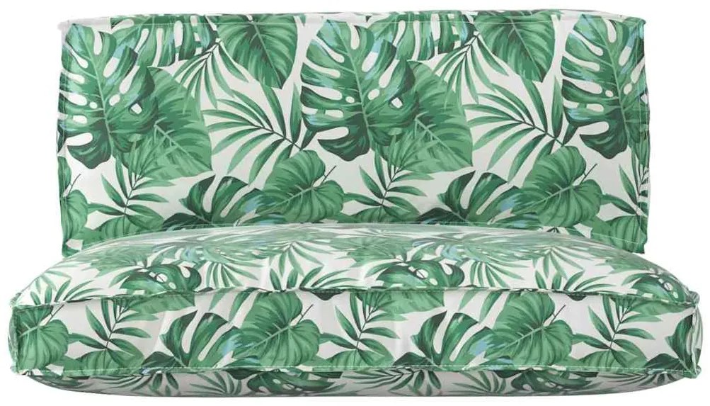 Conjunto de Almofadas de Palete em 2 Peças com Estampa de Folhas em Te