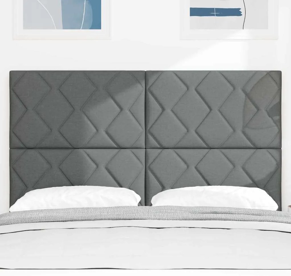 Cabeceira LED vidaXL Design de Bloco de Diamante Cinza Escuro 160 cm T