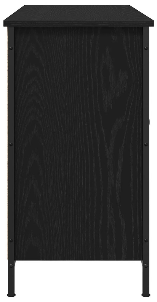 Cabinet de TV Carvalho Negro 101x35x65 cm Madeira Derivada e Aço