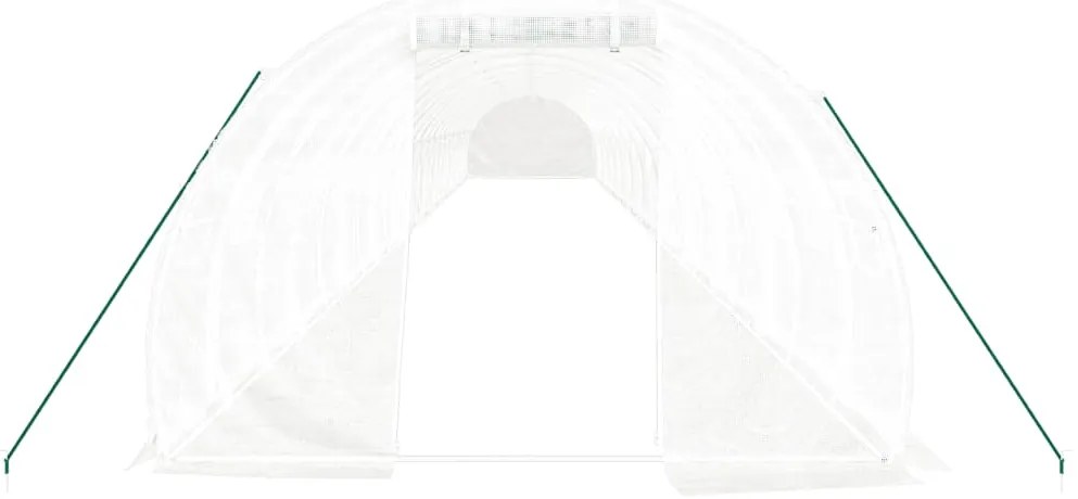 Estufa com estrutura de aço 72 m² 24x3x2 m branco