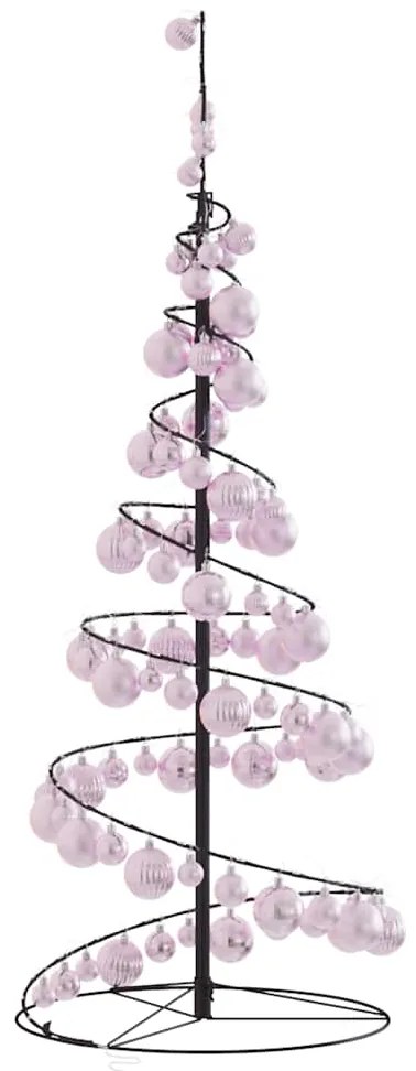 Árvore de Natal LED com Baubles 80 LEDs Branco Quente 120 cm