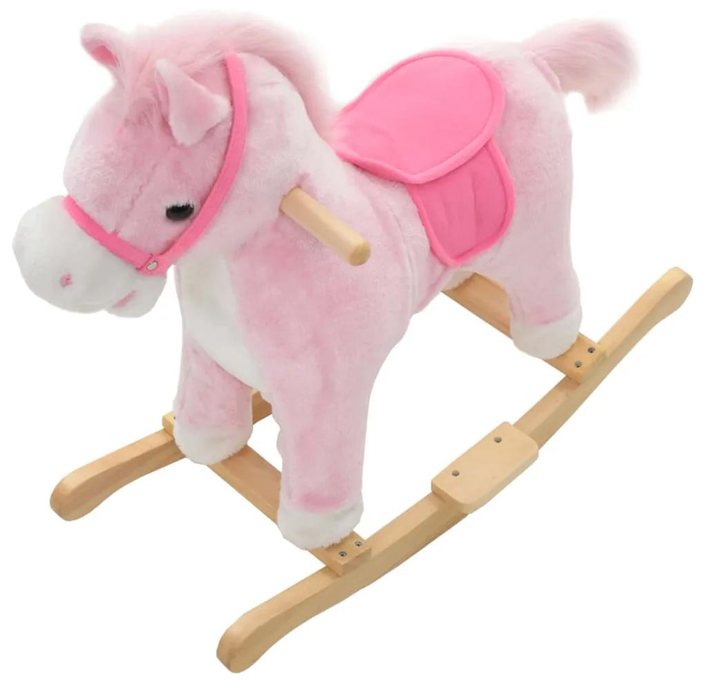 Animal de baloiçar cavalo em pelúcia 65x32x58 cm rosa