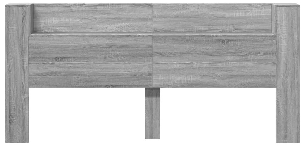 Armário de cabeceira c/ luzes LED 220x16,5x103,5cm cinza sonoma