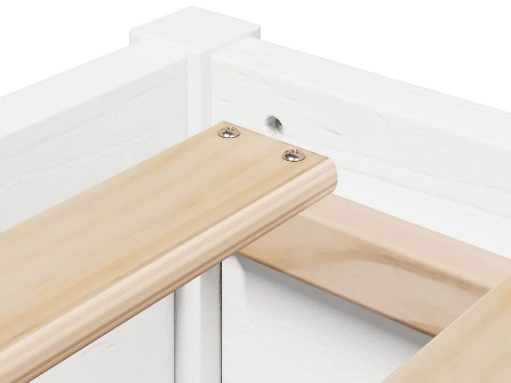 Cama sem colchão 120x190 cm madeira de pinho maciça branco