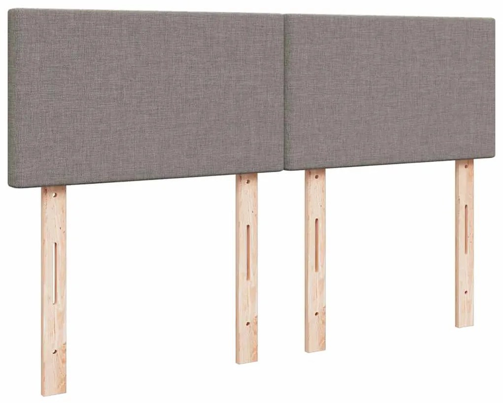 Cama Otomana com Colchão &amp; LEDs Taupe 140x200 cm Tecido