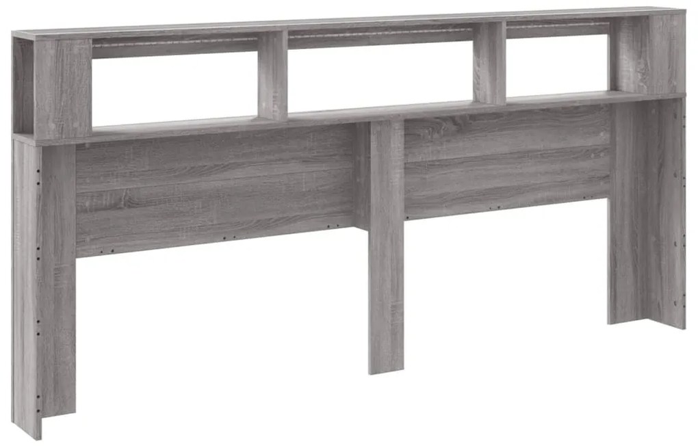 Cabeceira c/ LEDs 220x18,5x103,5 cm sonoma cinzento