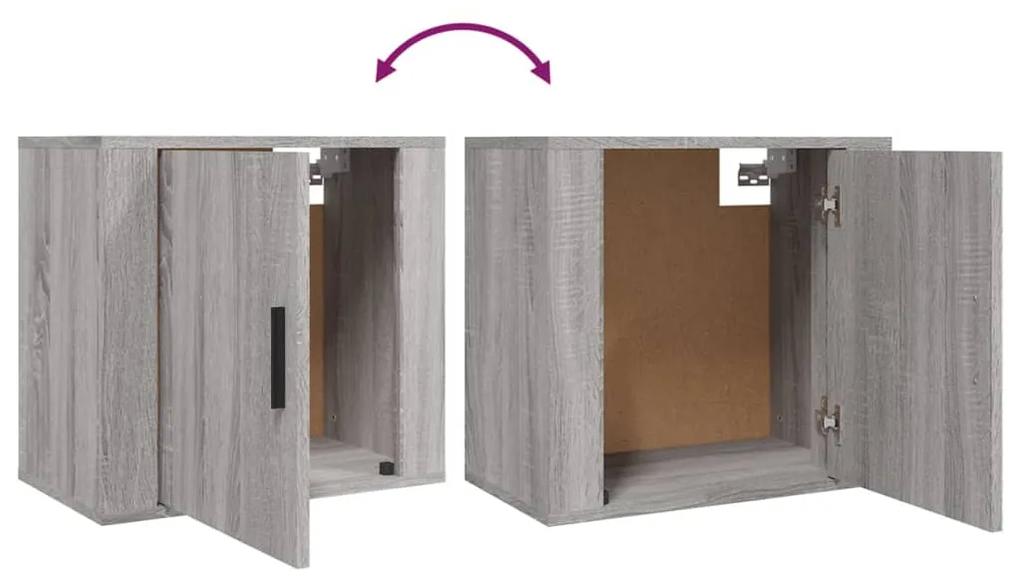 Mesas de cabeceira de parede 2 pcs 50x30x47 cm cinzento sonoma
