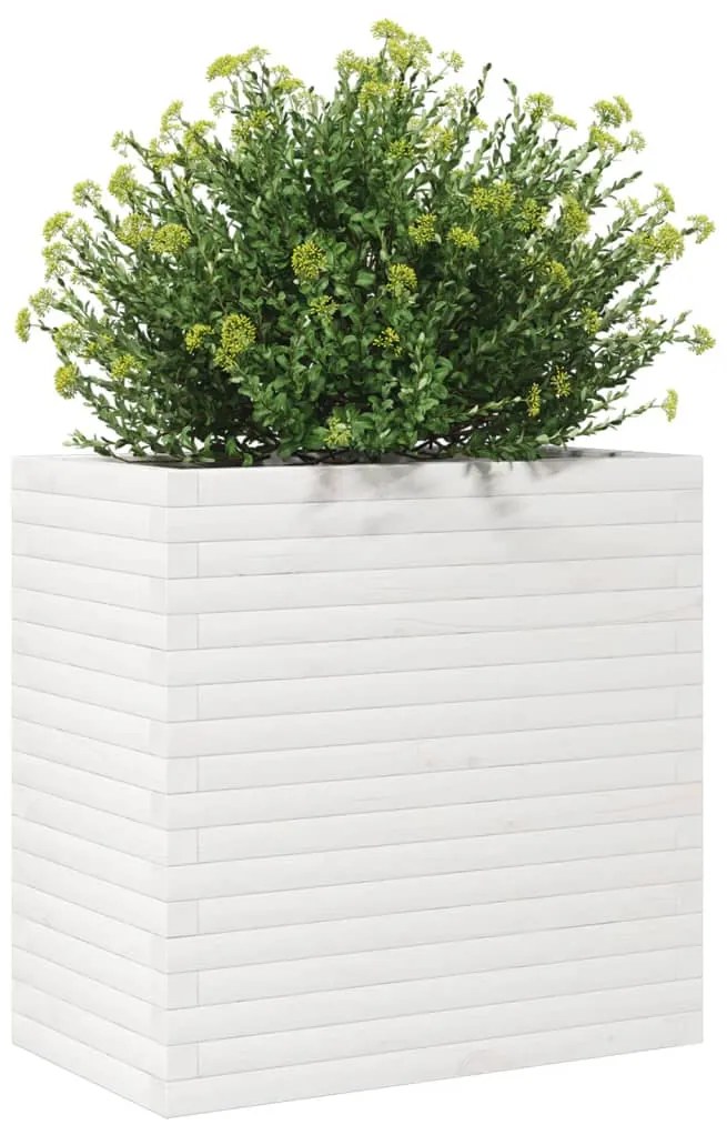 Vaso/floreira de jardim 70x40x68,5 cm pinho maciço branco